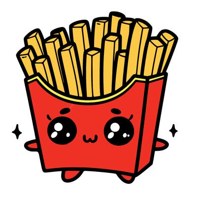 a cute. french fries