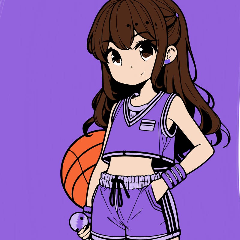 sports anime girl in shorts
