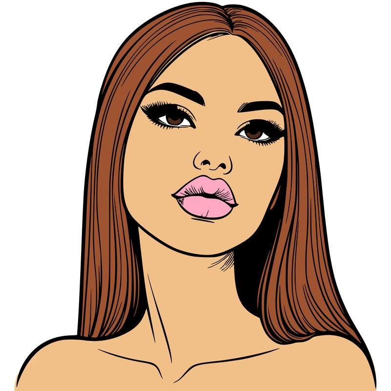 realistic woman with full lips