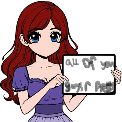 realistic pretty girl holding blank sign