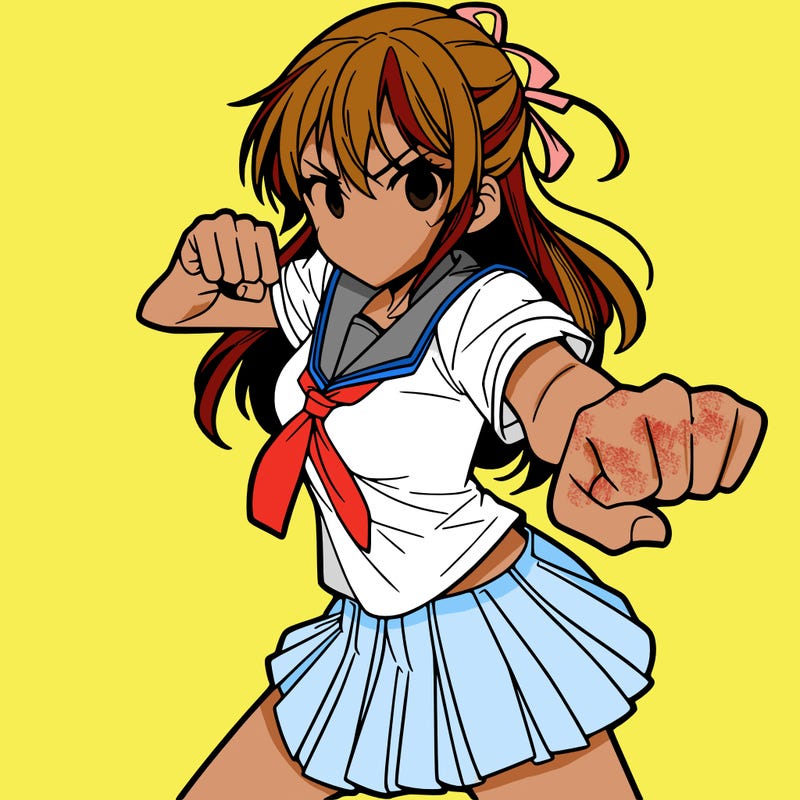 manga girl ready to fight