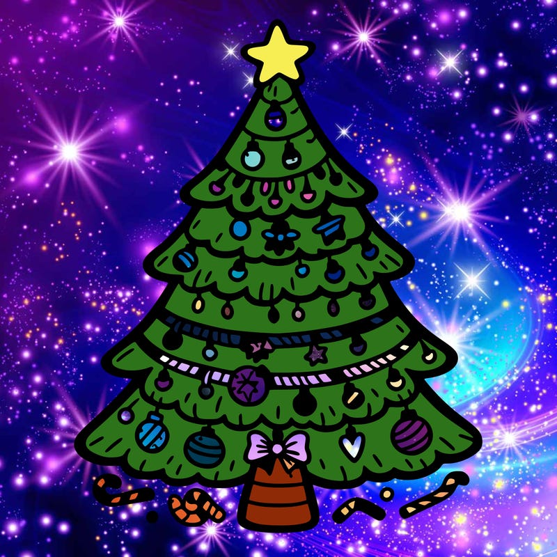 christmas tree with lots of details