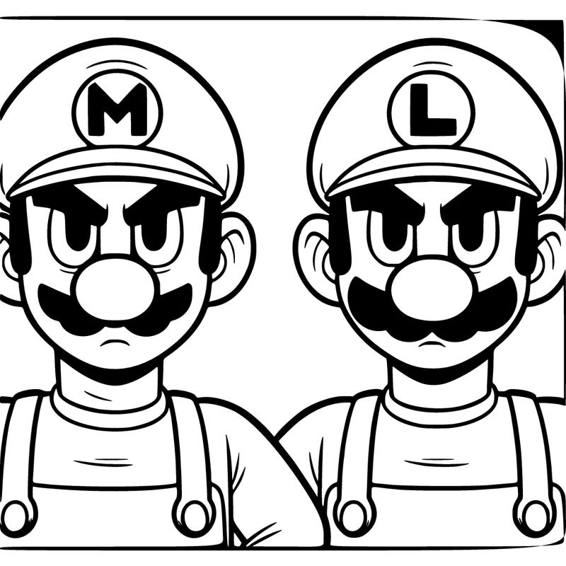 cartoon mario and luigi