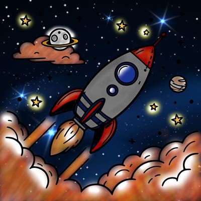 rocket in space
