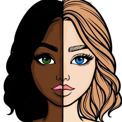 realistic girl split half
