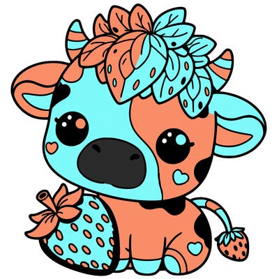 cute strawberry cow