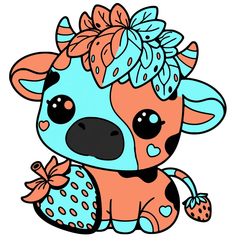 cute strawberry cow