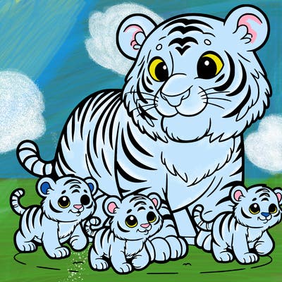 tiger and cubs
