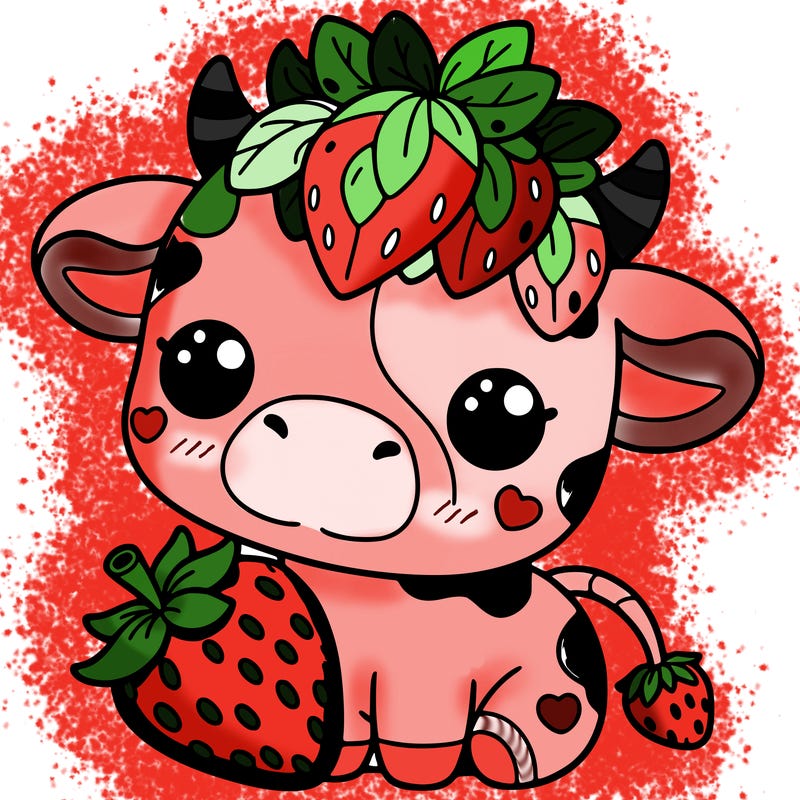 cute strawberry cow