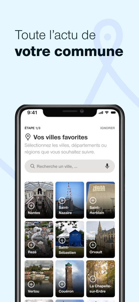 Presse Océan - Le Journal - Selection des villes favorites pour les actualites locales sur l application Presse Ocean