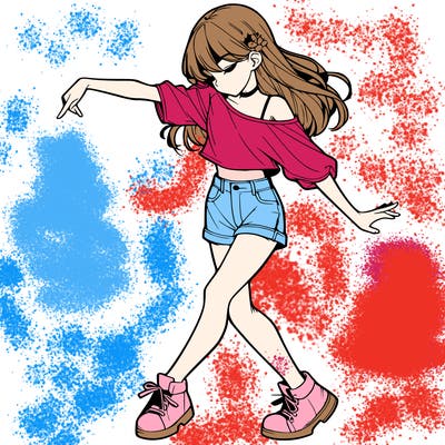 realistic girl danceing