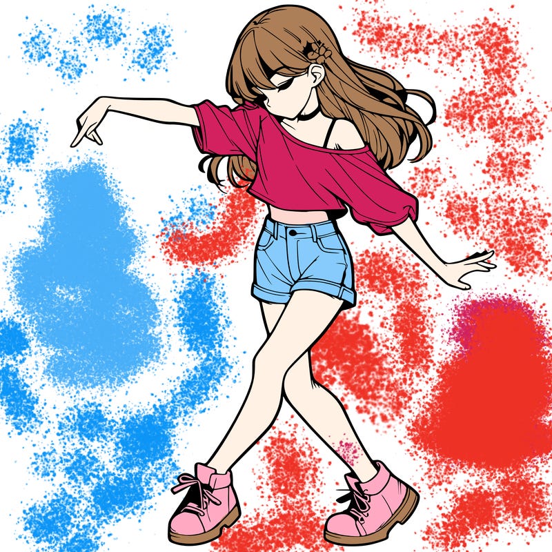 realistic girl danceing