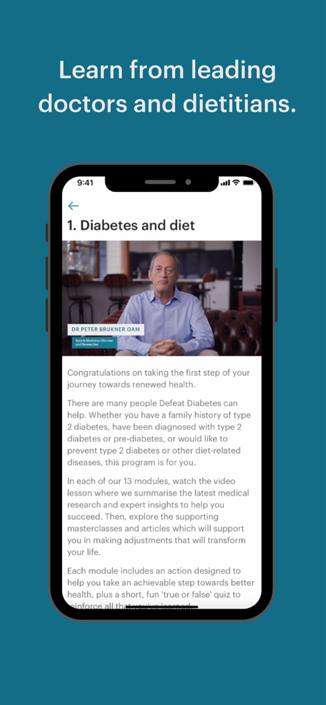 Defeat Diabetes - Doctor led video lesson on diabetes and diet in the Defeat Diabetes app