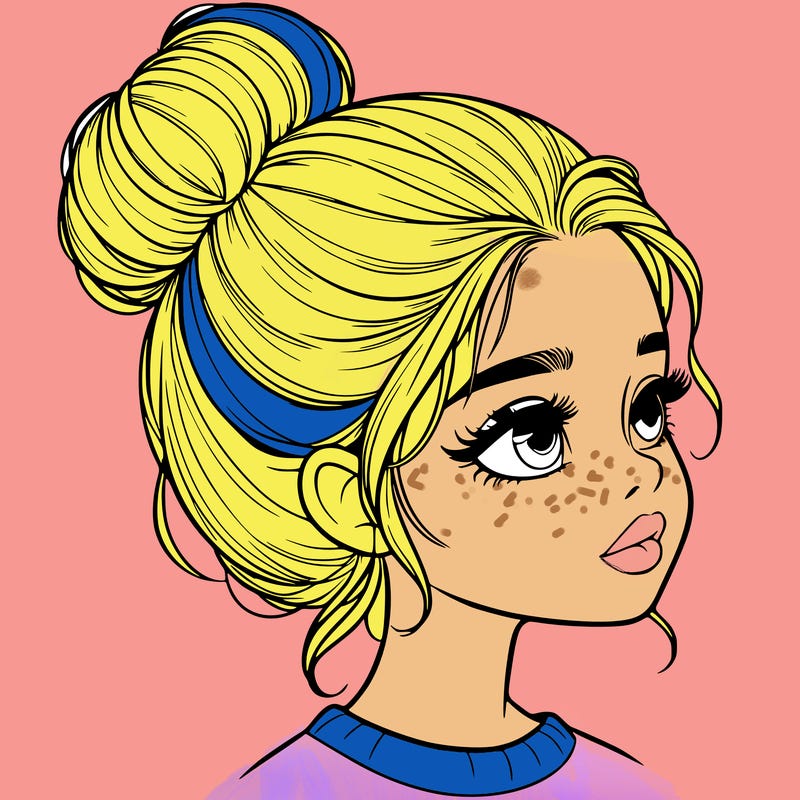 realistic girl with bun