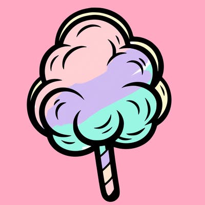 a single cotton candy