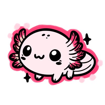 cute easy baby axolotl