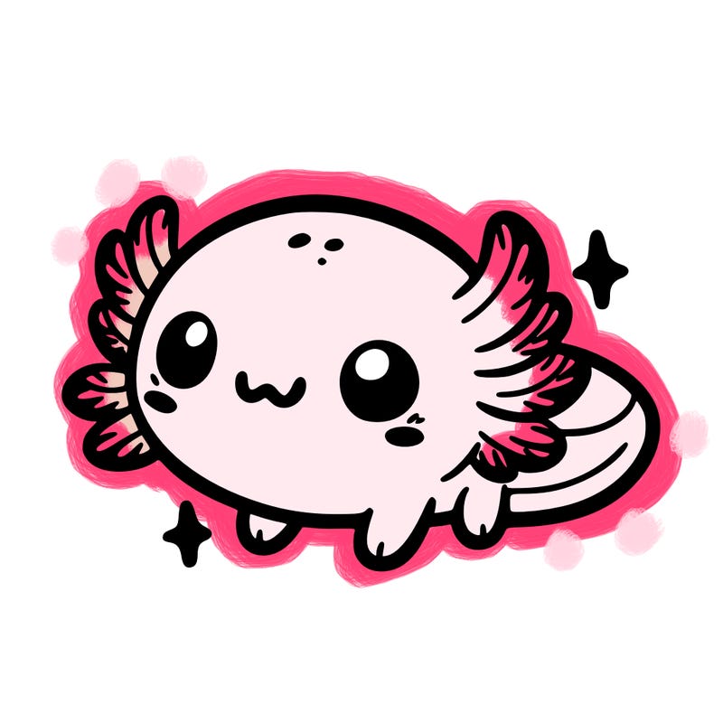 cute easy baby axolotl
