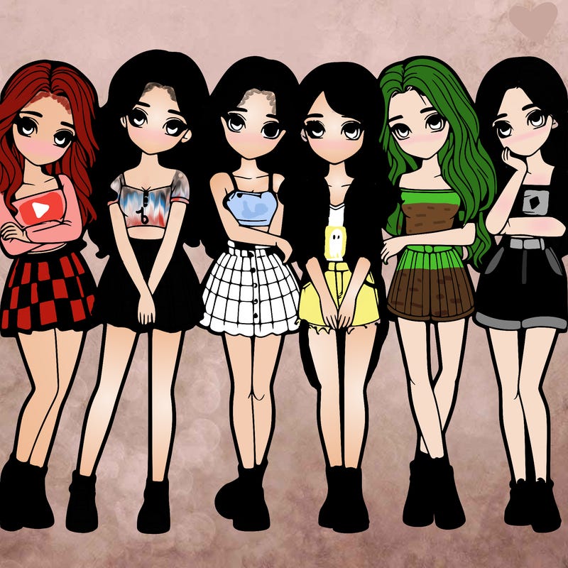 a group of girls realistic