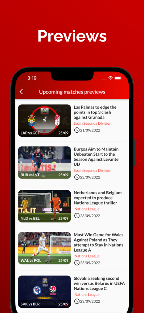 Forebet-Mobilbildschirm mit Vorschauen auf bevorstehende Fußballspiele und analytischen Vorhersagen für verschiedene internationale Ligen.