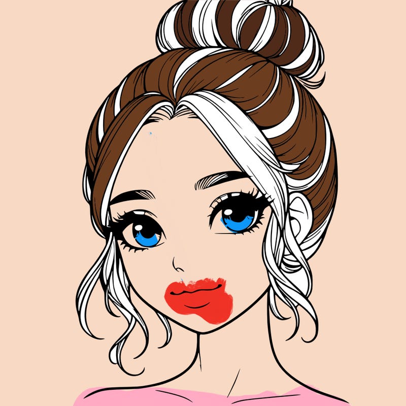 realistic pretty girl with hair in bun