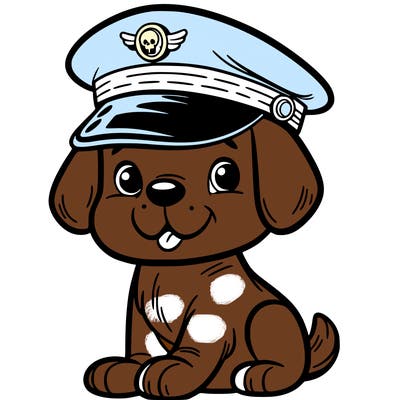 dog in  cap