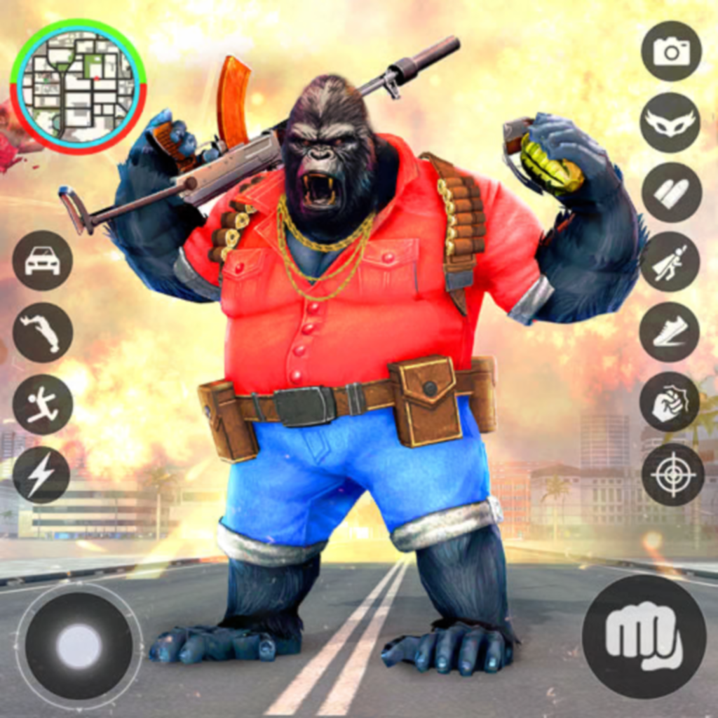 Gorilla Gangster City Crime 3D | Wild Ape Rope Hero Simulator