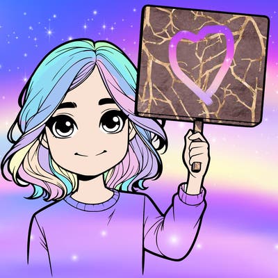 realistic girl holding up a sign