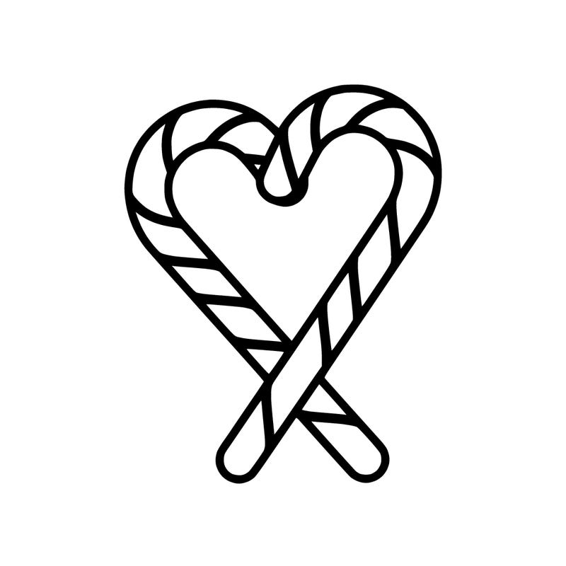 two candy canes making a heart shape