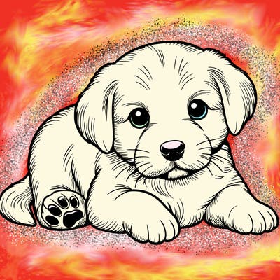 a cute realistic puppy