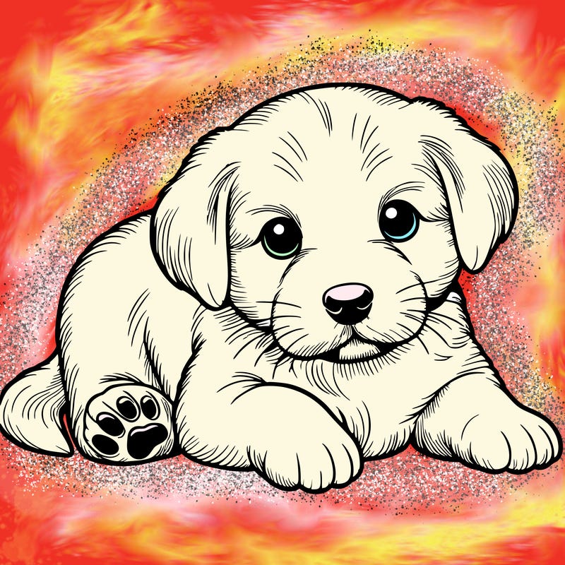 a cute realistic puppy