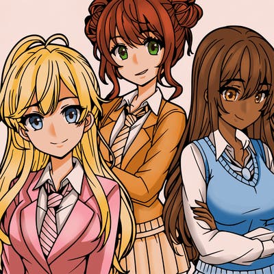 anime girls teenagers