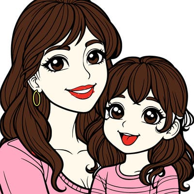 mom and her daughter realistic