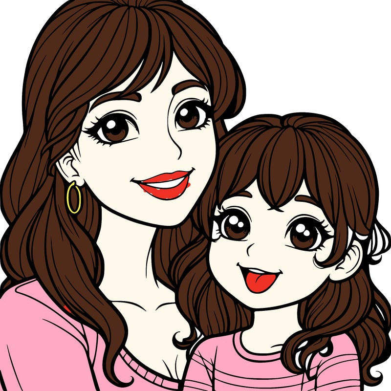 mom and her daughter realistic