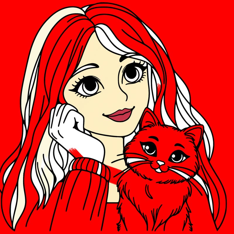 woman with cat