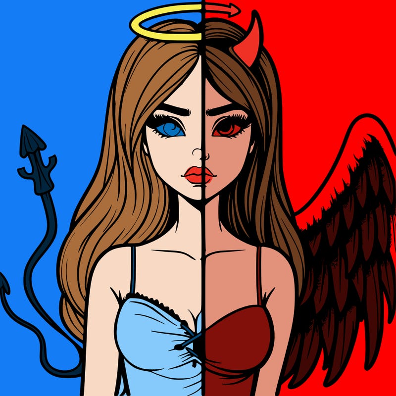 devil vs angel realistic girl