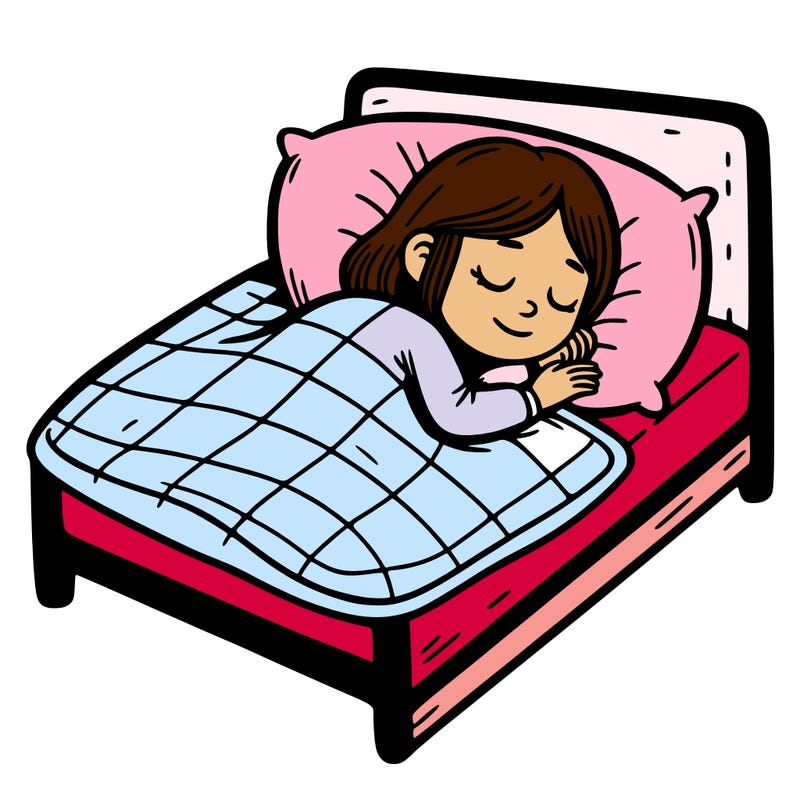 girl sleeping on a bed