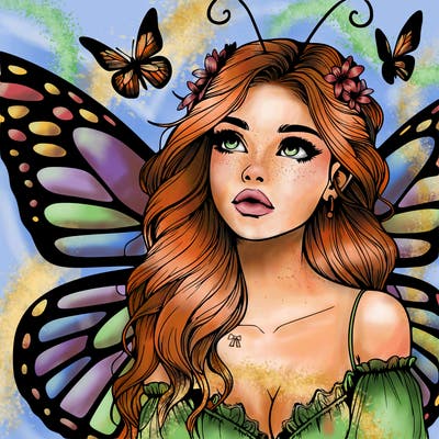 butterfly fairy realistic girl