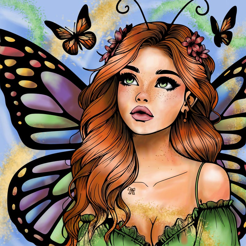 butterfly fairy realistic girl