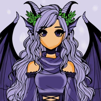 realistic girl with dragon wings horns and a tail