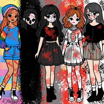 a group of five girls