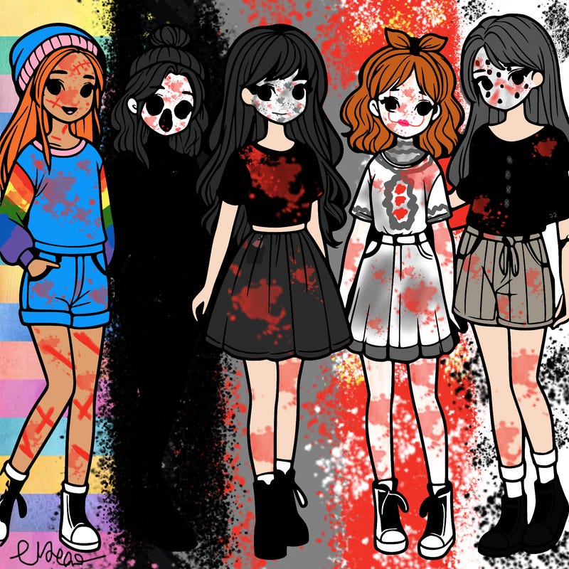 a group of five girls