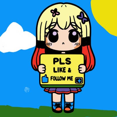 girl holding a sign that says pls like and follow me