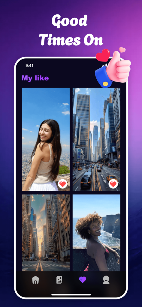 A collection of liked wallpapers in the Wallify app featuring cityscapes and travel photos