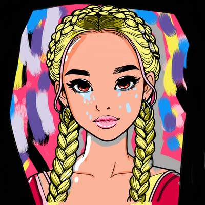 realistic girl with braids