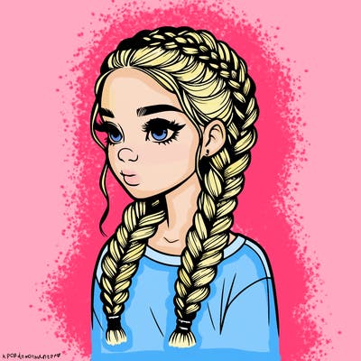 realistic girl with braids