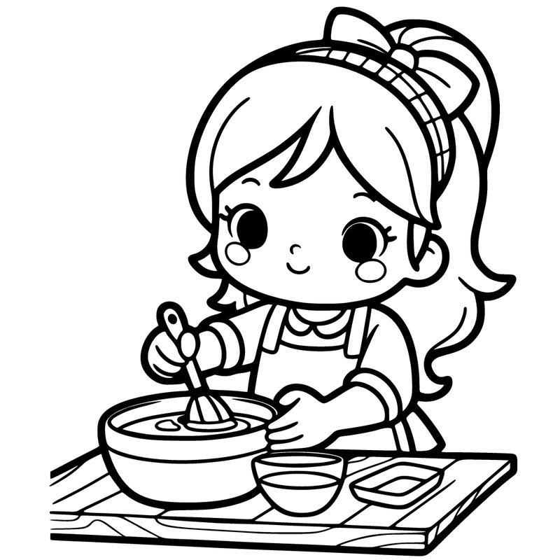 girl cooking