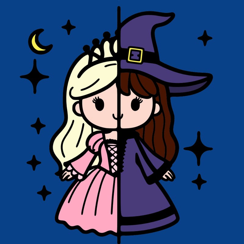 split princess and witch