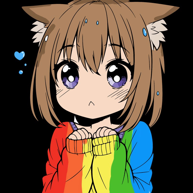 shy anime catgirl