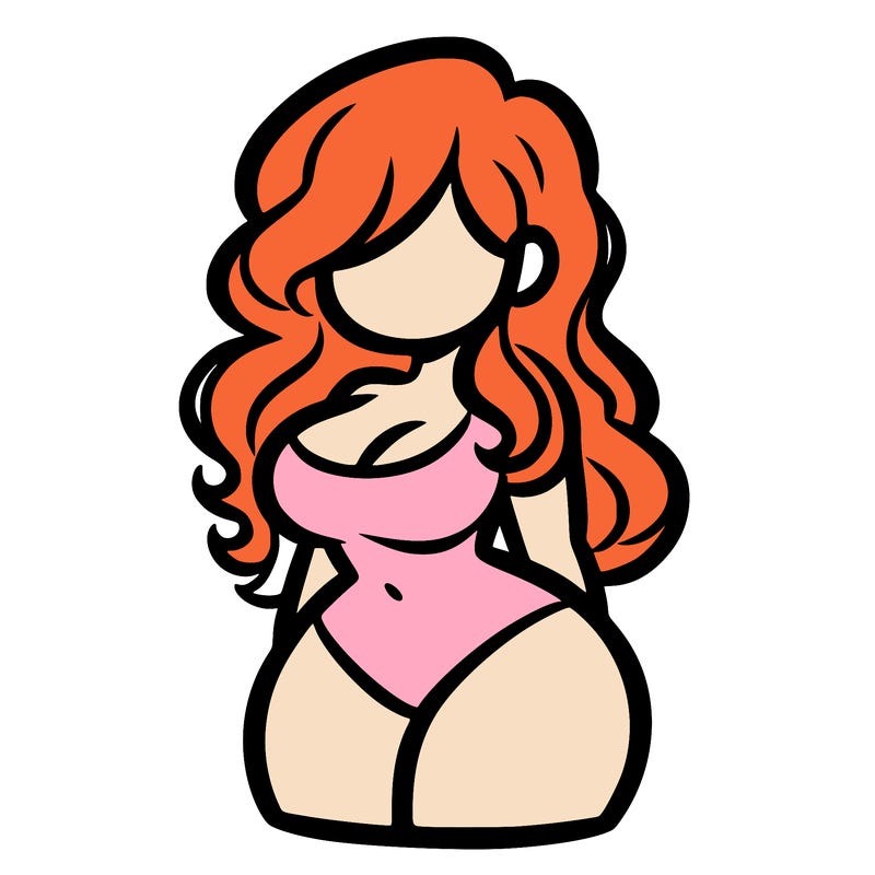 curvy woman with hair