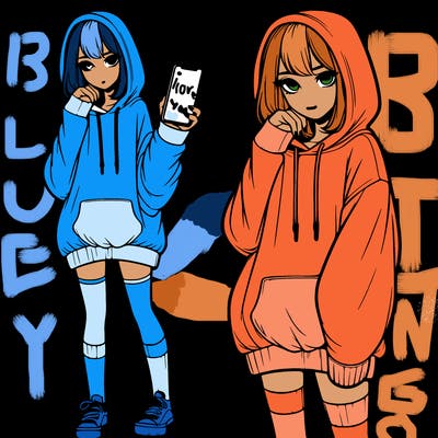 realistic girl who looks tired and is wearing an oversized hoodie and knee high socks and is holding a phone